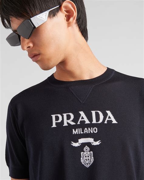 prada sjn256|Navy Wool And Cashmere Crew.